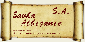 Savka Albijanić vizit kartica